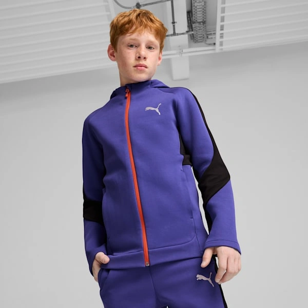 PUMA EVOSTRIPE Mikina s kapucí pro velké děti – stylová a pohodlná pro každodenní dobrodružství!